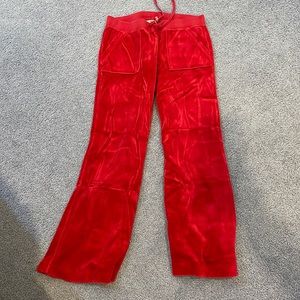 Girls juicy couture red velour track pant